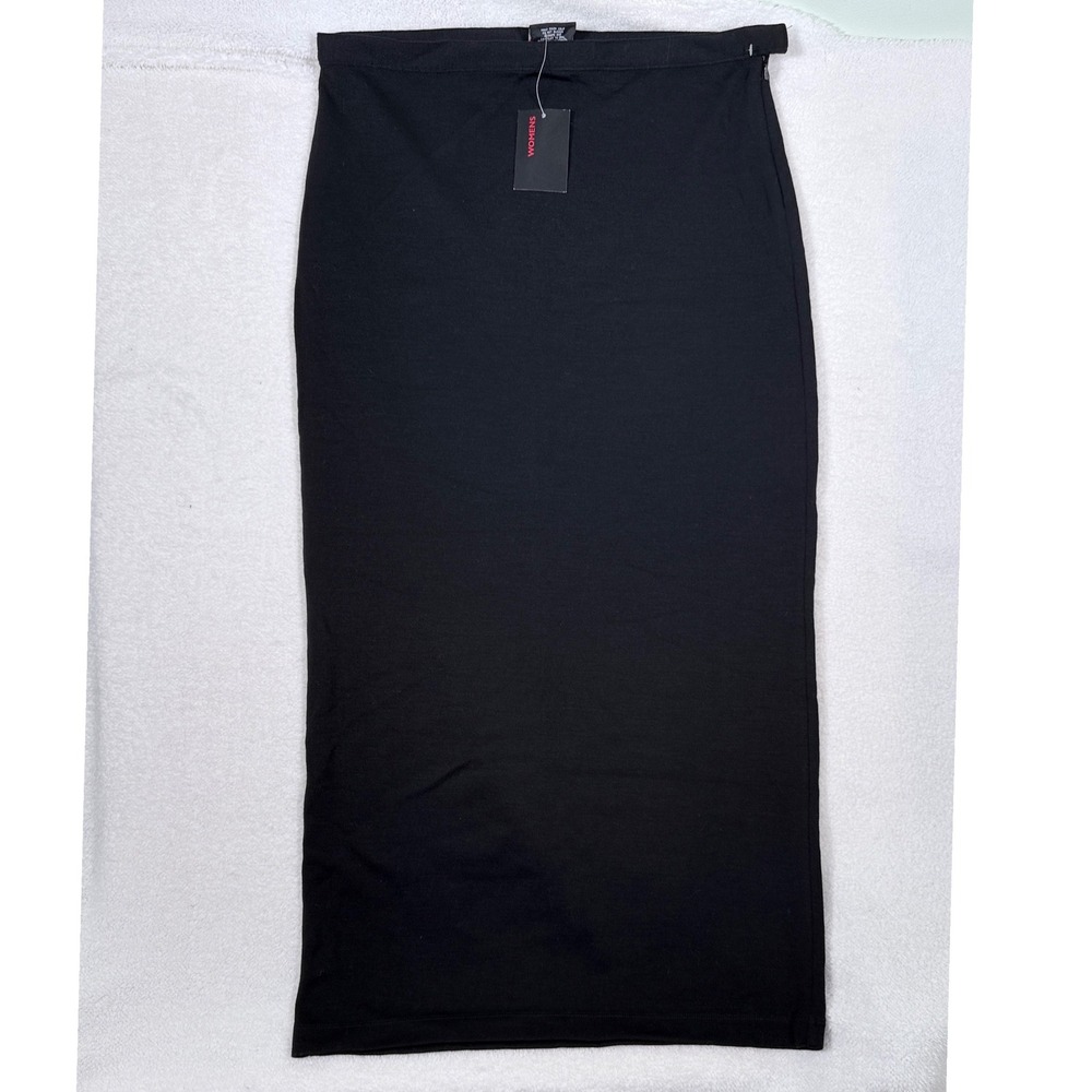 Vintage Polo Jeans Co Ralph Lauren Wool Knit Maxi Skirt Womens 10 Black NWT